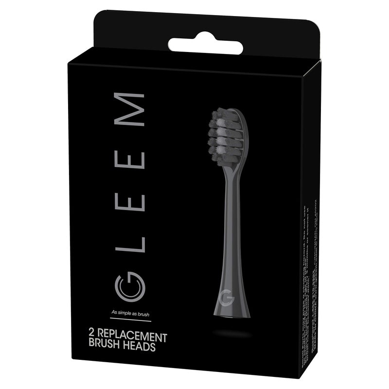 GLEEM Toothbrush Replacement Brush Heads Refill, Black, 2 Count - Image 2
